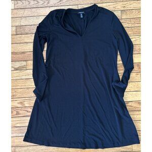 Kenneth Cole Reaction Black Long Sleeve V-Neck Sheath Dress Large / Coverup